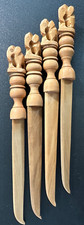 LOT of 4 Vintage Hand Carved Wood African Letter Openers Elephants 8.75