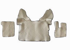 # Beige Floor Mats Eco Leather Covers for RH Drive DAF XF 106 Automatic Gearbox