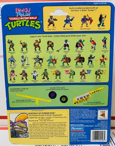 Playmates Toys TMNT Teenage Mutant Ninja Turtles Rock'n Roll'n Punker Don - Imagen 2 de 2