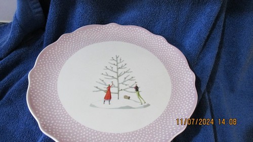 Portmeirion "A Fine Romance" Cake Stand Lilac c2007 Laura Stoddart CHRISTMAS - Picture 2 of 4