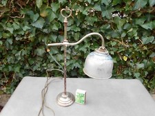 Ancienne lampe de bureau design industriel COL DE CYGNE avec abat jour métal