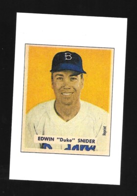 1989 Bowman Baseball DUKE SNIDER Sweepstakes Card 1949 Reprint Brooklyn ...