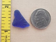 GENUINE BEACH SEA GLASS SURF TUMBLED COBALT BLUE PATTERN FROSTED OCEAN MEDIUM L1