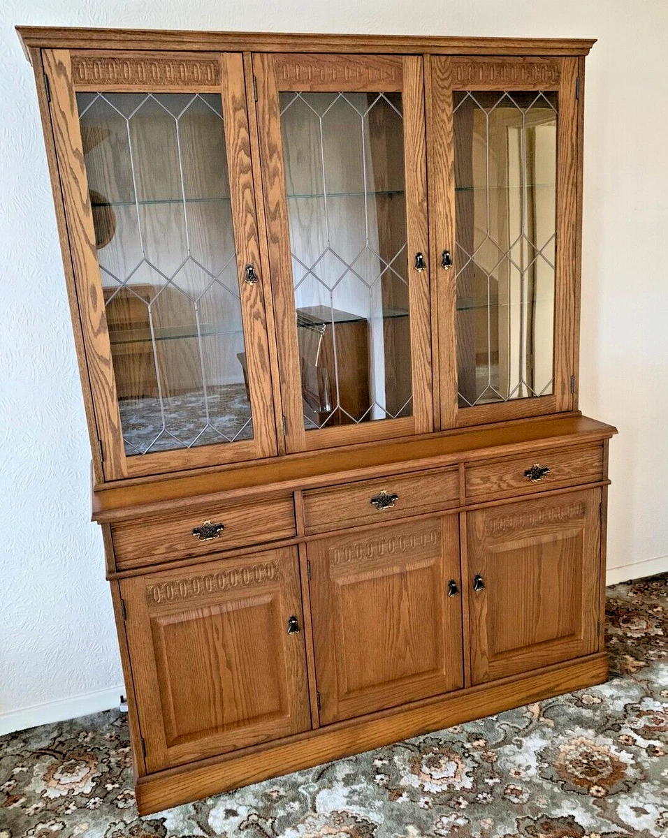 Display cabinet sideboard and book case solid medium to dark