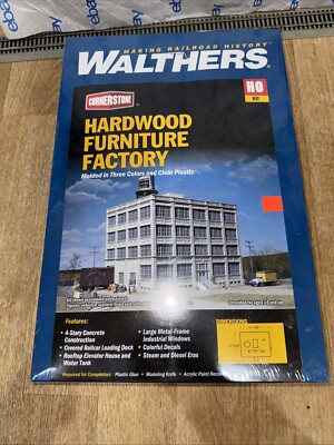 Walthers Cornerstone Hardwood Furniture Factory HO Scale Kit New