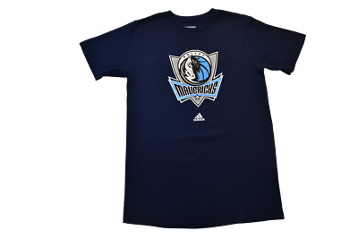 adidas NBA Mens Dallas Mavericks Basketball Navy Blue Go-To-Tee Shirt New S-2XL