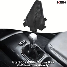 Fit 02-06 Acura RSX Manual Shifter Shift Boot Replacement Cover PU Leather Black