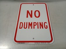 SmartSign No Dumping Metal Sign, K-7109-AL-12x18