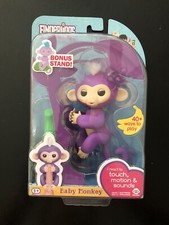 PURPLE MIA FINGERLINGS Interactive Pet Baby Monkey with Tree Stand Authentic New