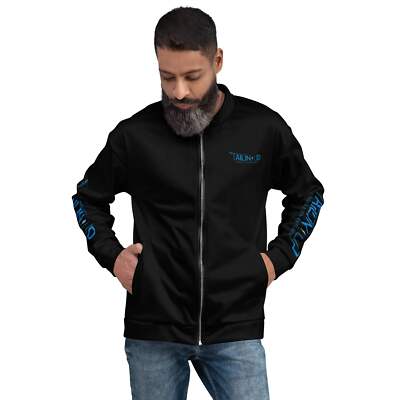 Tailinup Signature Black Bomber Jacket   Long Sleeve with Fleece Comfort