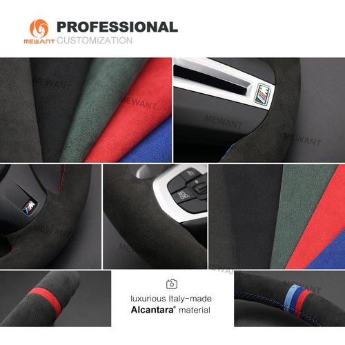 MEWANT Custom Alcantara Steering Wheel Cover for BMW F30 F34 F22 F23 F32 F33 F36 - Picture 10 of 11