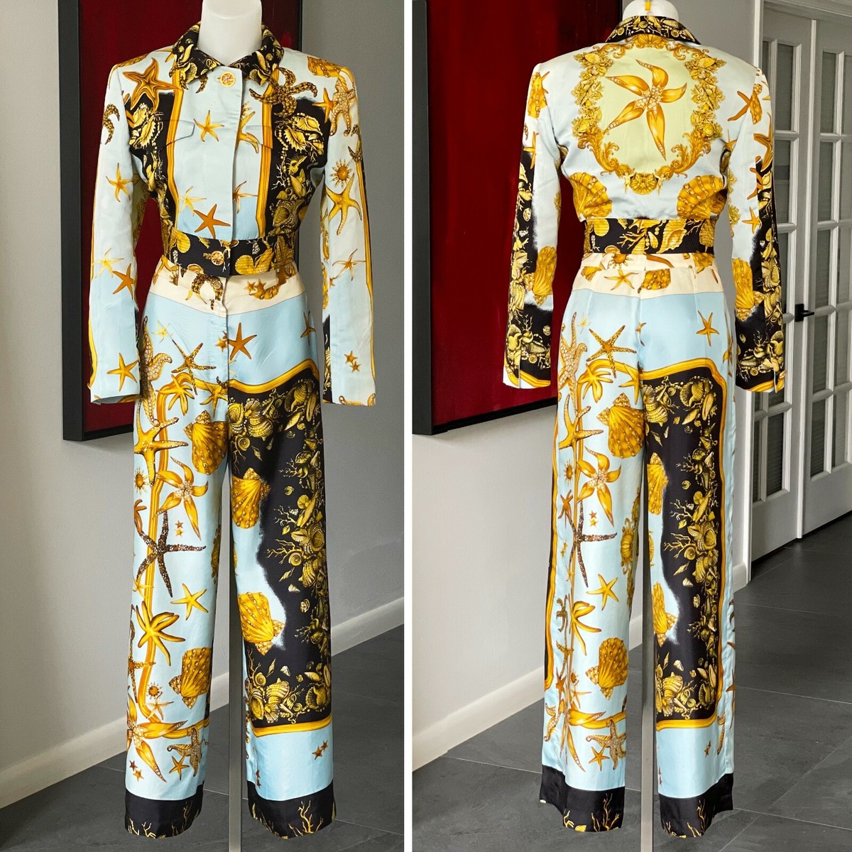 GIANNI VERSACE pant suit Starfish and Seashell print size IT GIANNI VERSACE pant suit Starfish and Seashell print size IT