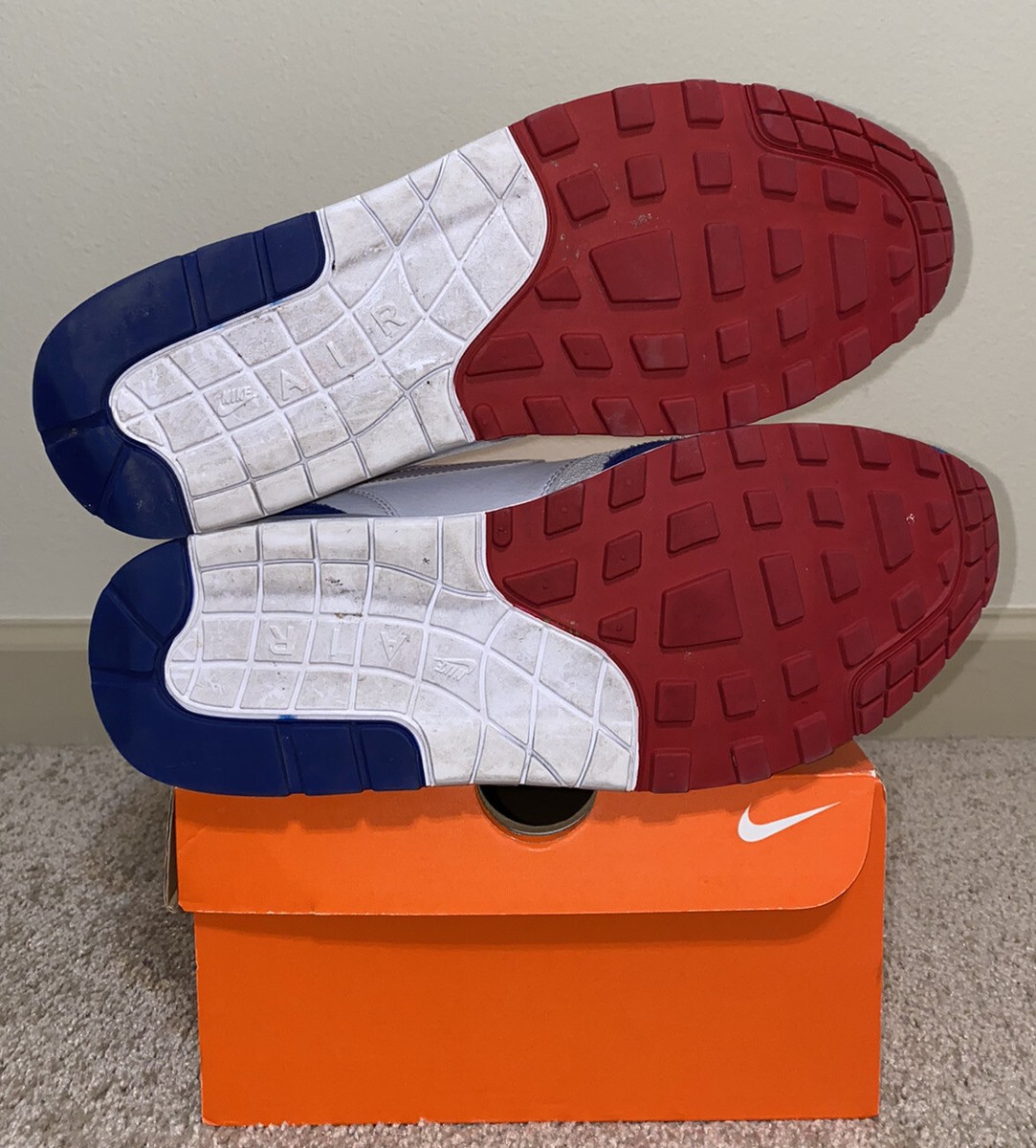 Nike Air Max 1 One White Red Blue 12 Deep Royal CJ9927-100  display picture 1