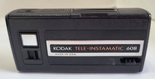 Kodak Tele Instamatic 608 Black 110 Film Camera  Case Untested Vintage 1970s
