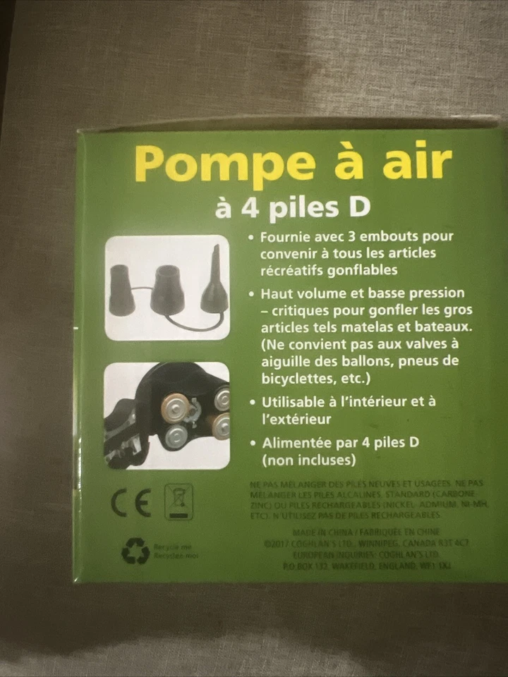 Coghlan’s 4D Quickpump Batería Bomba de Aire 4 Células D Bomba Rápida Colchón Camping Foto 4 de 4
