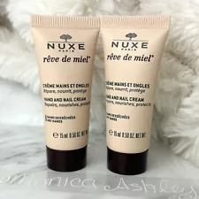 2 x NUXE Paris Reve de Miel Hand & Nail Cream,Nourishing, Travel 15 mL each, New