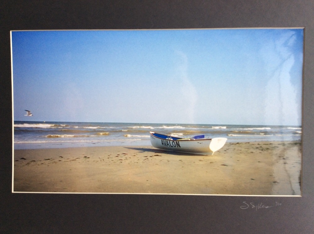 FILA Avalon New Jersey Color Photo of Lifeguard Row Boat on the Beach original print