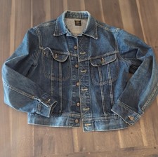 Vintage Lee Jacket Mens 40 1960s 60s 101-J Sanforized Blue Denim Trucker