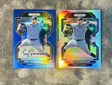 Trey Dombroski 2022 Prizm Draft Blue Holo Prizm Auto SP /99 & Silver Holo Prizm
