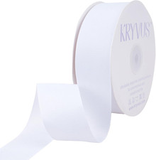 White Ribbon, Grosgrain Ribbon 1-1/2 Inch X Continuous 50 Yards