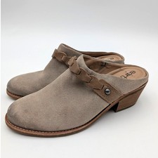 Earth Juliet Leather Slip-On Comfort Mule Clog Women's Gray Size US8M EU38.5