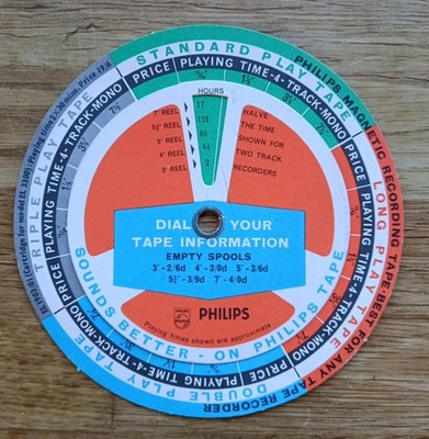Toller Vintage Philips drehbarer Taschenrechner Band Kurzwahl Spielzeit aufgezeichnet