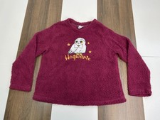 Harry Potter Wizarding Youth L 12-14 Red Sherpa Fleece Sweater Hedwig Pullover