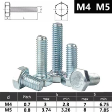 M4 M5 SET SCREWS FULLY THREADED BOLTS HIGH TENSILE GRADE 8.8 ZINC PLATED