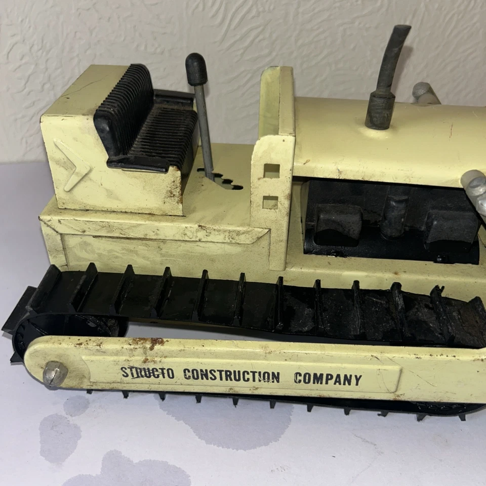 VTG Toy Structo Construction Company Metal Dozer Bulldozer Pressed Steel - Image 2 of 4