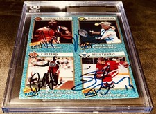 Carl Lewis Martina Navratilova Wilkins Yzerman signed 1989 SI for Kids cards BAS