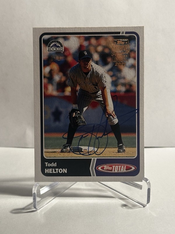 2021 Topps Archive Signatures Series Todd Helton 1/1 Auto 2003 Card