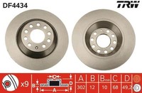 2 X Bremsscheibe TRW DF4434 FüR Audi A6 A6 Avant