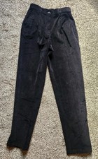 LL Bean Black Corduroy Pants Womens Size 4 Original Fit Straight Fall 229656