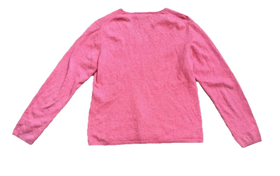 Geneva 100% Cashmere Women’s Sweater Pink V-Neck Pullover Petite XL - Image 4 of 4
