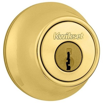 Polished Brass Double Cylinder Deadbolt with Microban Antimicrobial Technology
