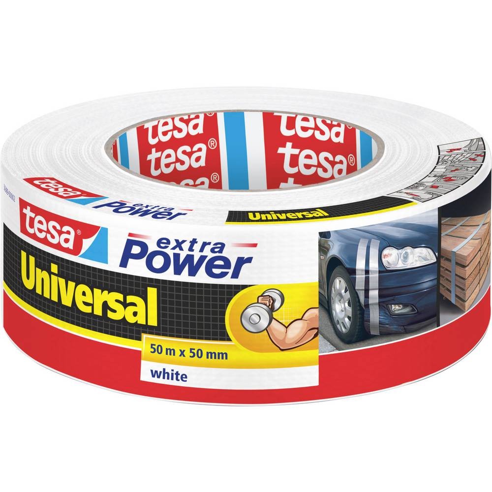 Ruban adhesif toile tesa extra Power blanc 50mx50mm pour reparations
