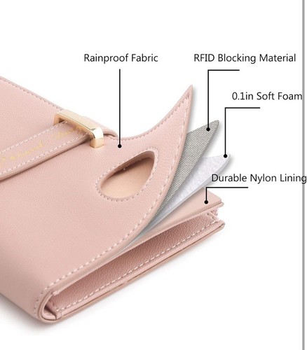 AirTag Reisepassetui Reisebrieftasche RFID Nude Rosa Neu - Bild 5 von 15