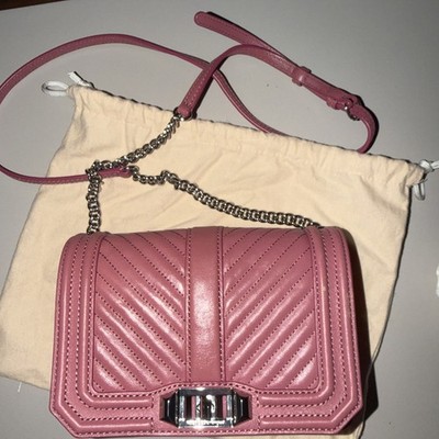 Beautiful Rebecca Minkoff Dusty Rose Quilted Crossbody Handbag 