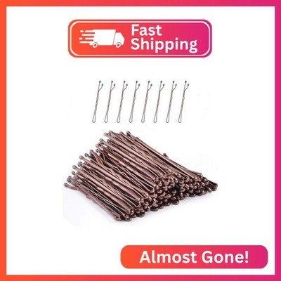 Pagabach 2 Inch Brown Hair Bobby Pins Metal Clips Twisted Spiral Curved Ball Tip