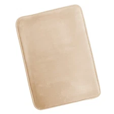 17 x 24 Bath Mat, Solid Cream, Ultra Soft Plush, Non-Slip, Velvet Memory Foam