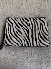 MICHAEL Michael Kors Jet Set Optic White and Black Zip Pouch Wristlet Clutch