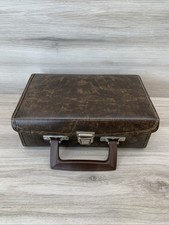 BMI Vintage Cassette Tape Carrying Case Brown Holds 12 Tapes Faux Leather