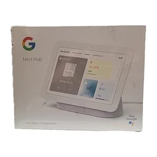 Google Nest Hub 2nd Gen 7" Smart Home with Google Assistant Chalk GA01331- NEW
