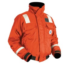 Mustang Classic Flotation Bomber Jacket w/Reflective Tape - Orange - Men's XL