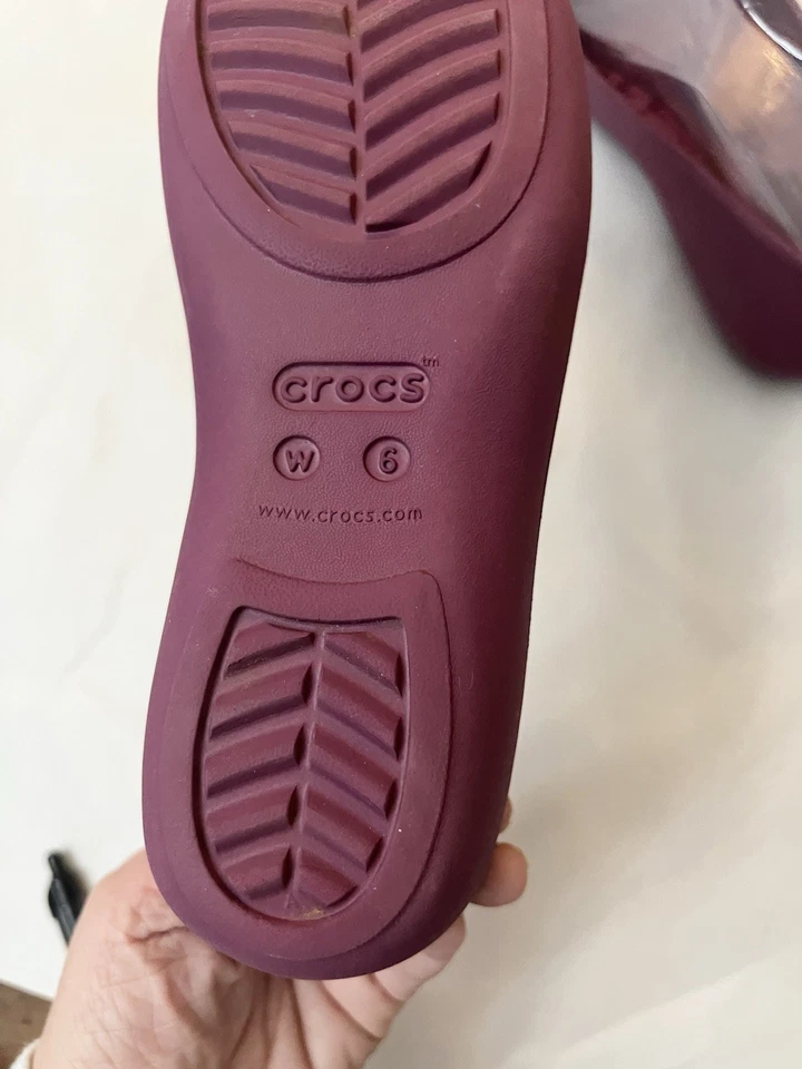 Crocs Olivia II с подкладкой балет плоский женщин размер 6 поскользнуться на пушистый сливы - Изображение 3 из 4