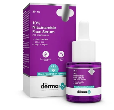Le sérum Derma Co 10 % niacinamide - 20 ml contrôle l'huile et réduit les tac... - Photo 1/4