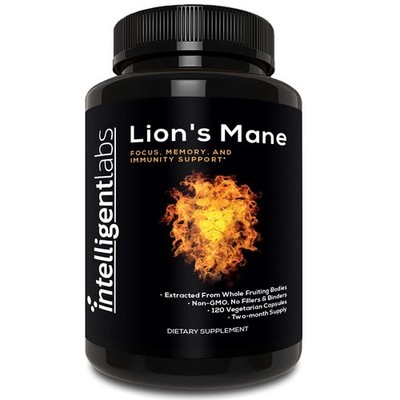 Intelligent Labs Lion s Mane Mushroom Capsules, Extracted from The Fruiting B...
