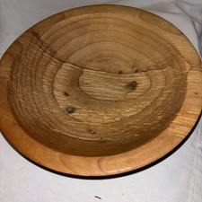 Vintage Hand Lathed Raw Natural Maple Wood Bowl Signed 10  