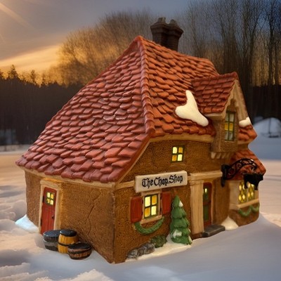 NEW Dept 56 Dickens Heritage Village  Wrenbury Baker  W/Sign, Box,& Light #58331