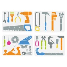 FINGERINSPIRE 4PCS Tool Painting Stencil 8.3x11.7inch, Tools- 4 Pcs